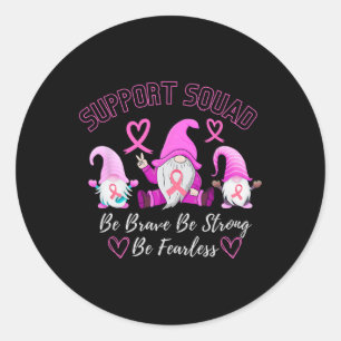 Breast Cancer Warrior Support Squad Pink Ribbon Fo Classic Round Sticker