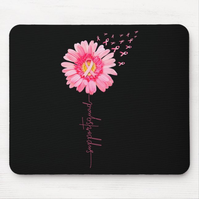 Breast Cancer Warrior Support Squad Sunflower Pink Mouse Mat (Front)