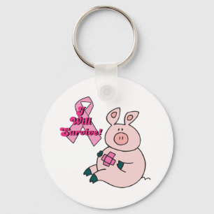 breast cancer will survive pig key ring