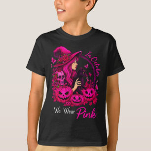 Breast Cancer Witches In October We Wear Pink Autu T-Shirt