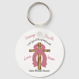 Breast Cancer with God all is possible key ring