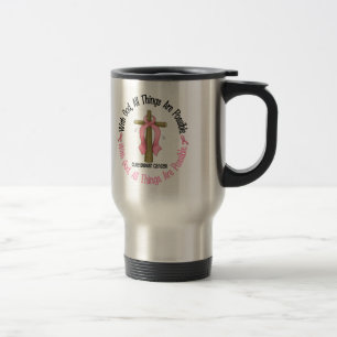 Breast Cancer WITH GOD CROSS 1 Travel Mug
