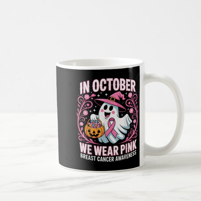 Breast Cancer Women Halloween In October We Wear P Coffee Mug (Right)
