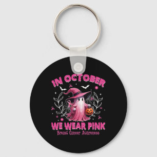 Breast Cancer Women Halloween In October We Wear P Key Ring