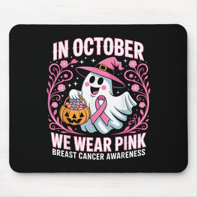 Breast Cancer Women Halloween In October We Wear P Mouse Mat (Front)