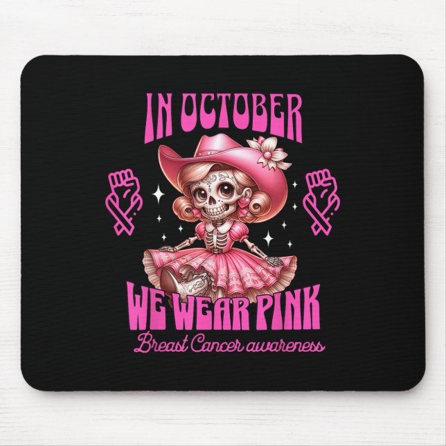 Breast Cancer Women Halloween In October We Wear P Mouse Mat (Front)