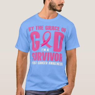 Breast CancerBy The Grace Of God Cancer Survivor P T-Shirt