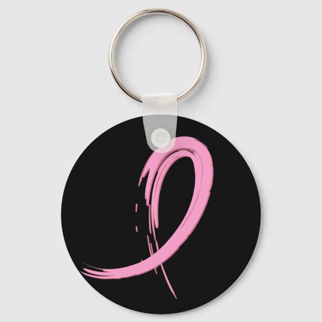 Breast Cancer's Pink Ribbon A4 Key Ring (Front)