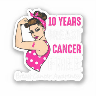 Breast Cancerversary 10 Year Riveter Ribbon Breast