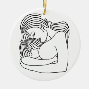 Breast-feeding Ceramic Tree Decoration