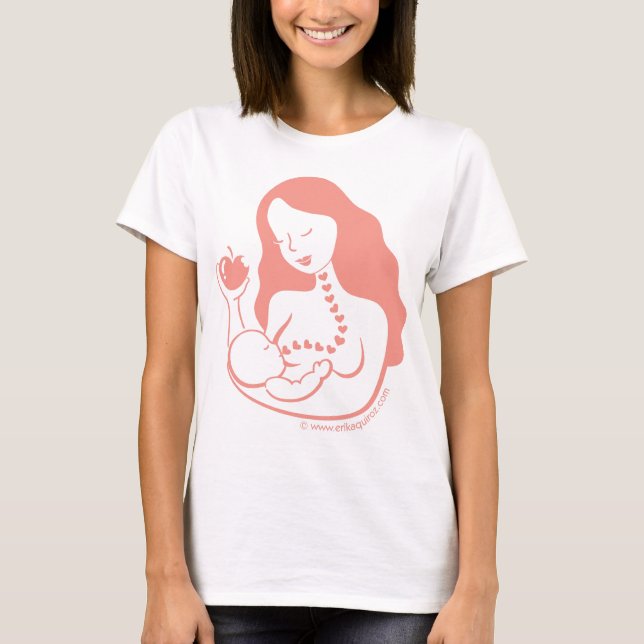 Breast Feeding Mother and Baby, Healthy Eating T-Shirt (Front)