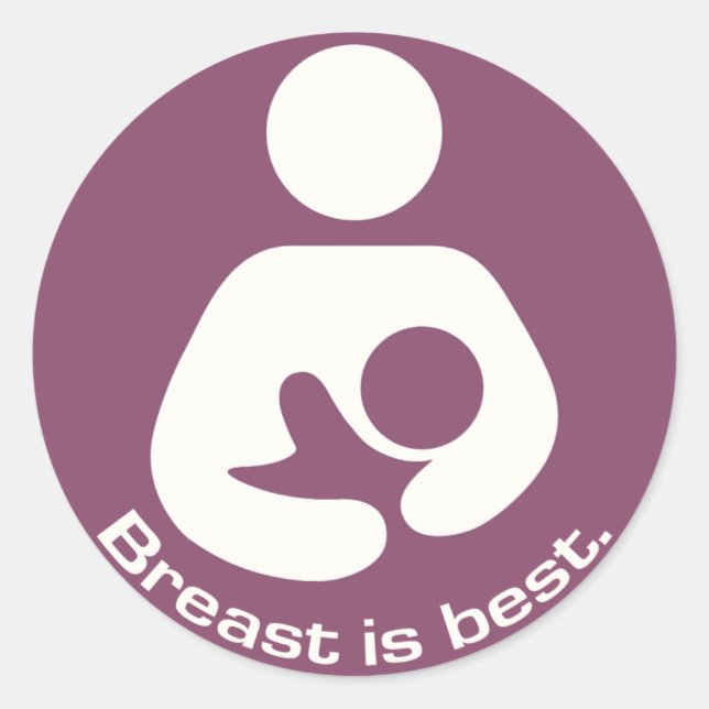 Breast Is Best Icon - Mauve Classic Round Sticker (Front)