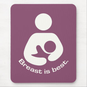 Breast Is Best Icon - Mauve Mouse Mat