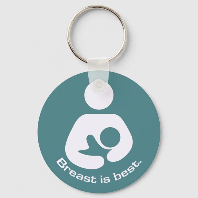 Breast Is Best Icon - Teal Key Ring (Front)