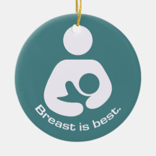Breast Is Best - Teal Ceramic Tree Decoration