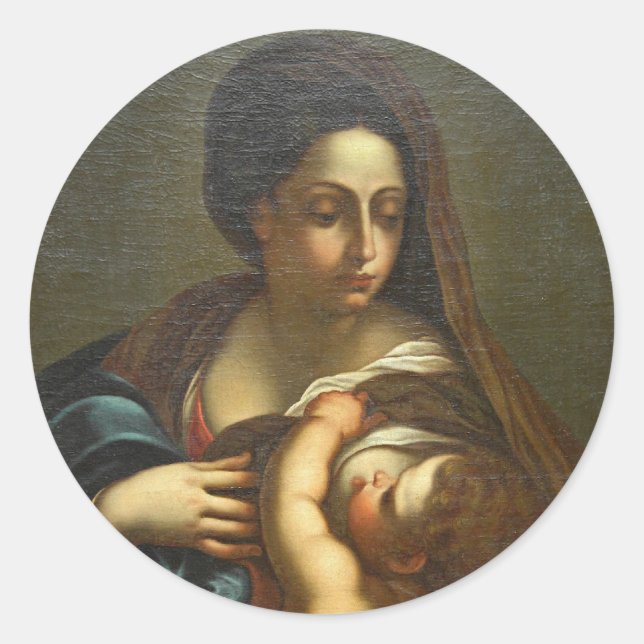 BREAST OF MARY CLASSIC ROUND STICKER (Front)