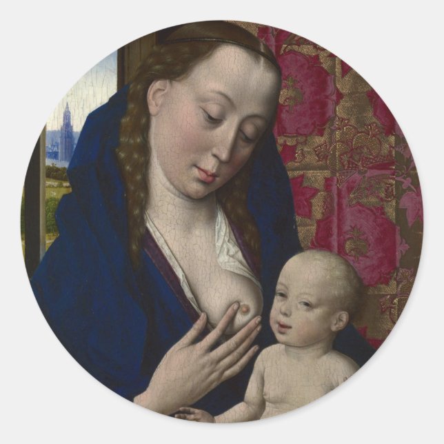 BREAST OF MARY CLASSIC ROUND STICKER (Front)