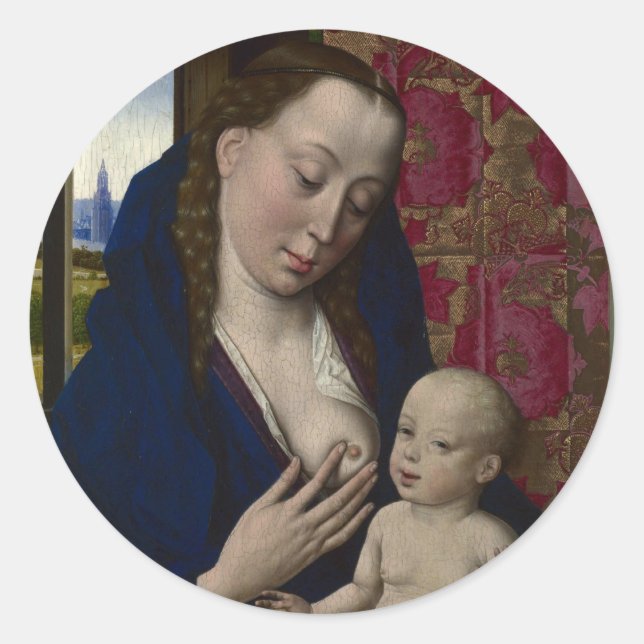 BREAST OF MARY CLASSIC ROUND STICKER (Front)