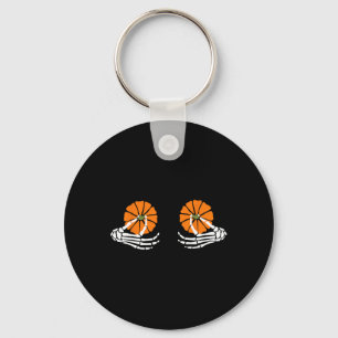 Breast Pumpkin Skeleton Hand Halloween Key Ring