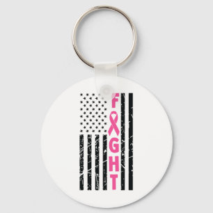 Breast Survivor American Flag Breast Cancer Awaren Key Ring