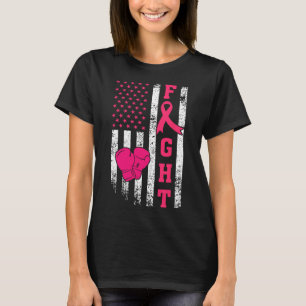 Breast Survivor American Flag Breast Cancer Awaren T-Shirt