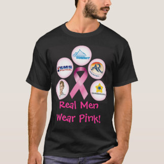 BreastCancerWalk_front_black, Real Men Wear Pink! T-Shirt