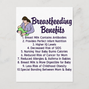 Breastfeeding Benefits Postcard