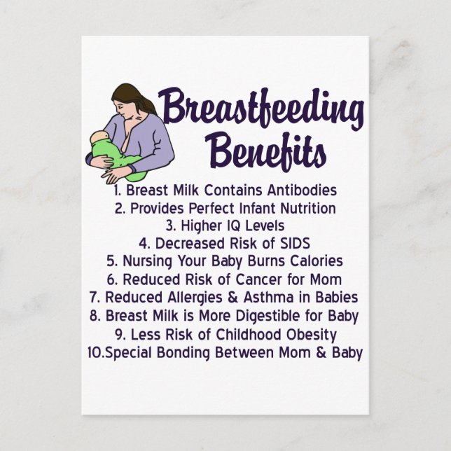 Breastfeeding Benefits Postcard (Front)
