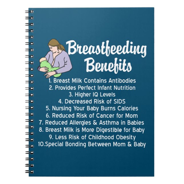 Breastfeeding Benefits Top 10 Reasons for Nursing Notebook (Front)