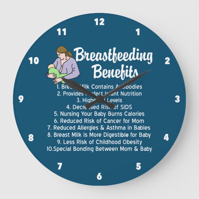 Breastfeeding Benefits Top Reasons to Breastfeed Large Clock (Front)