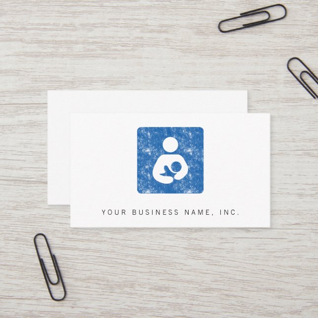 Breastfeeding Icon Letterpress Style Texture Business Card (Front/Back In Situ)