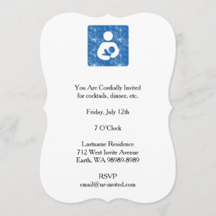 Breastfeeding Icon Letterpress Style Texture Invitation