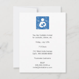 Breastfeeding Icon Letterpress Style Texture Invitation
