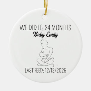 Breastfeeding milestone gift for breastfeeding mum ceramic tree decoration