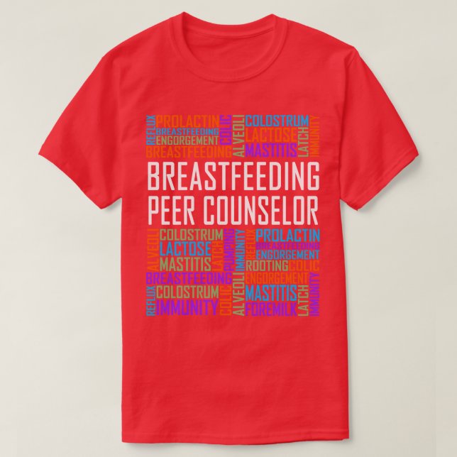 Breastfeeding Peer Counsellor Words T-Shirt (Design Front)