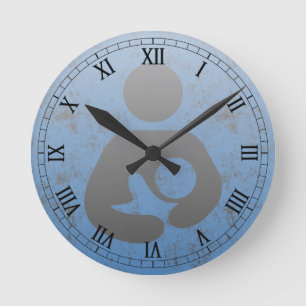Breastfeeding Symbol Retro Letterpress style Round Clock