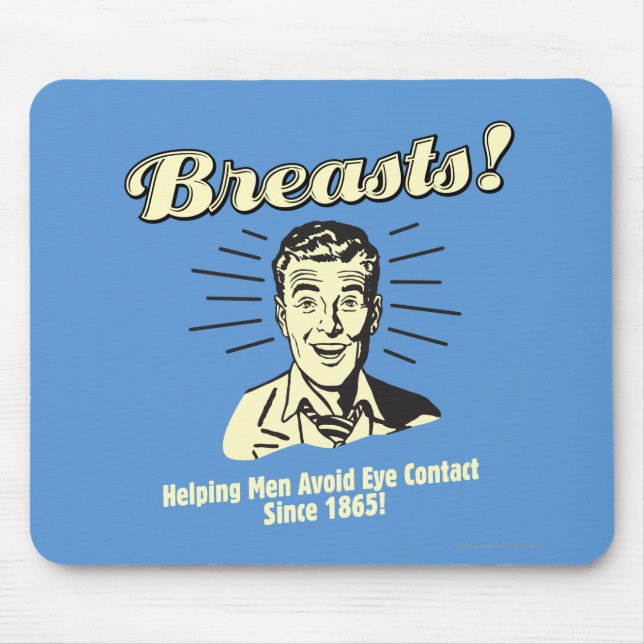 Breasts: Helping Avoid Eye Contact Mouse Mat (Front)