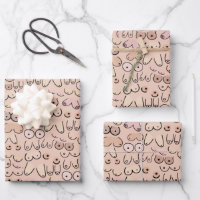 breasts wrapping paper sheets