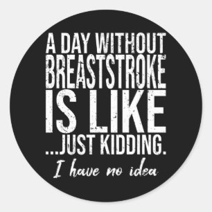 Breaststroke funny sports gift classic round sticker