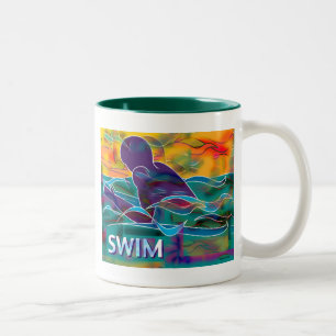 Breaststroke Two-Tone Coffee Mug