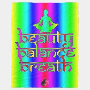 Breath Balance Beauty Rainbow Intentions Fleece Blanket