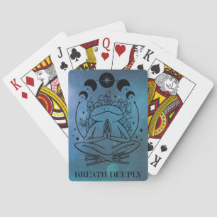 Breath Deeply, Zen Frogs Playing Cards