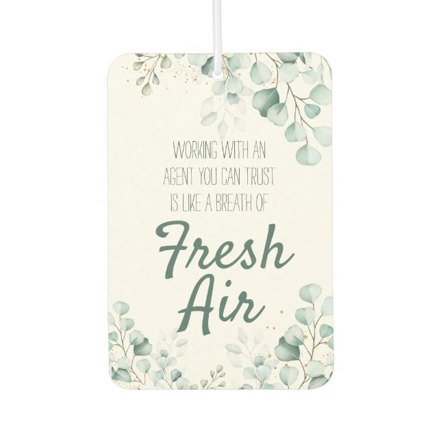 Breath of Fresh Air Real Estate Pop By Gift Car Air Freshener (Front)