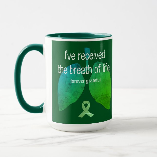 Breath of Life Lung Transplant Custom Coffee Mug (Left)
