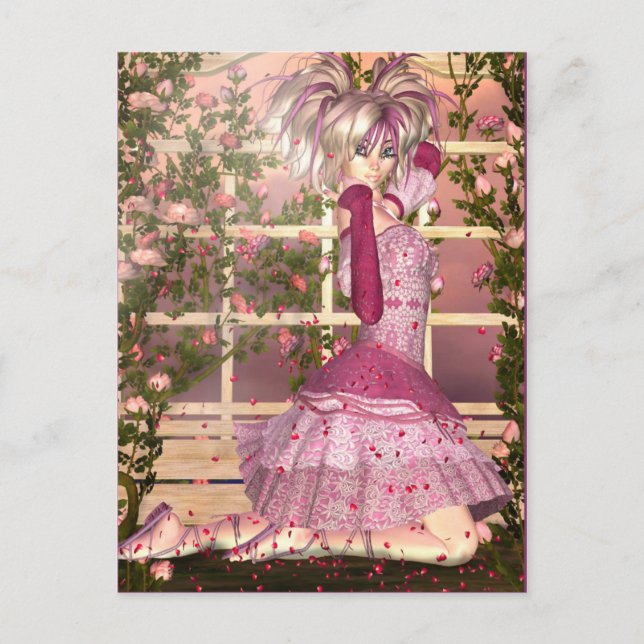 Breath of Rose Fantasy Art Postcard (Front)