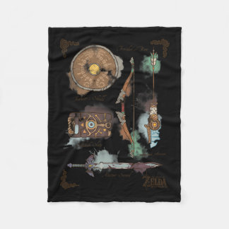 Breath Of The Wild Link Inventory Graphic  Fleece Blanket