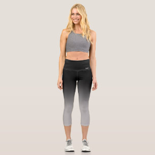 Breath_Zone Black Gradient Capri Leggings