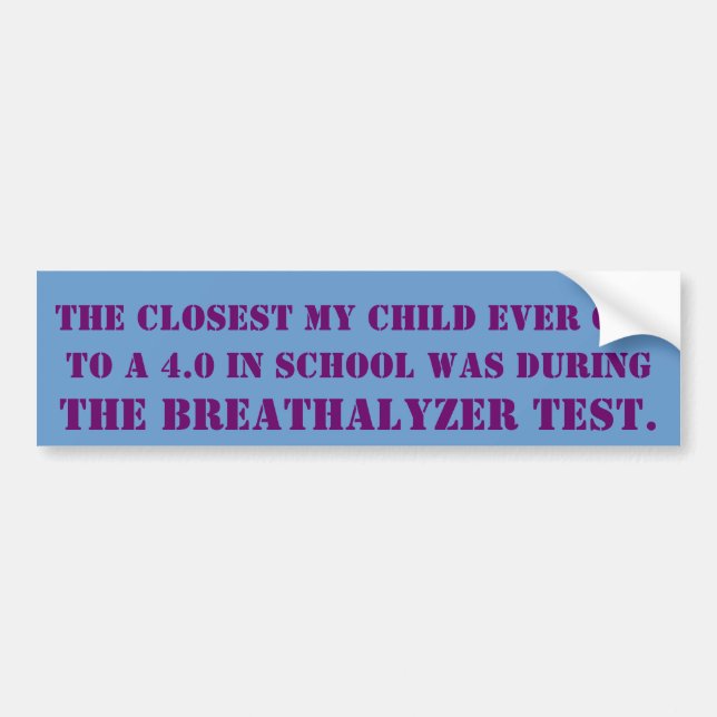 Breathalyzer Test Bumper Sticker (Front)