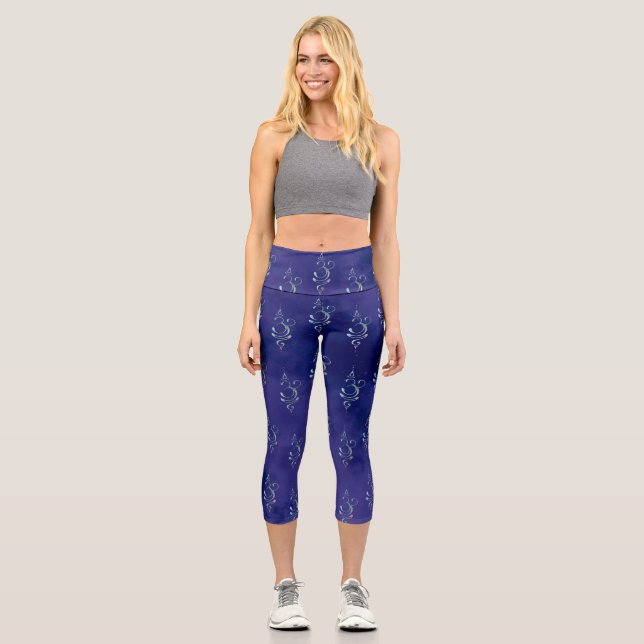 Breathe 1 Scattered Monochrome Tie dye Capri Leggings (Front)