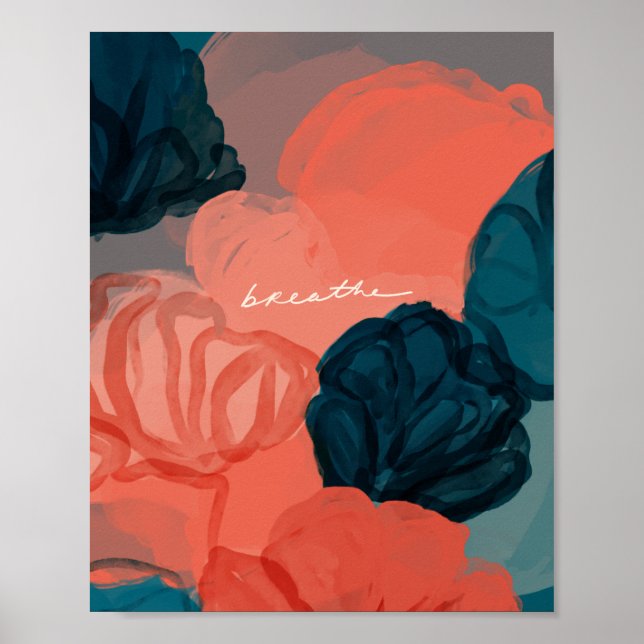 "Breathe" Abstract Floral Poster (Front)